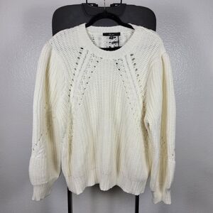 La Joie Cream Cable Knit Crewneck Sweater Women's Size 3X